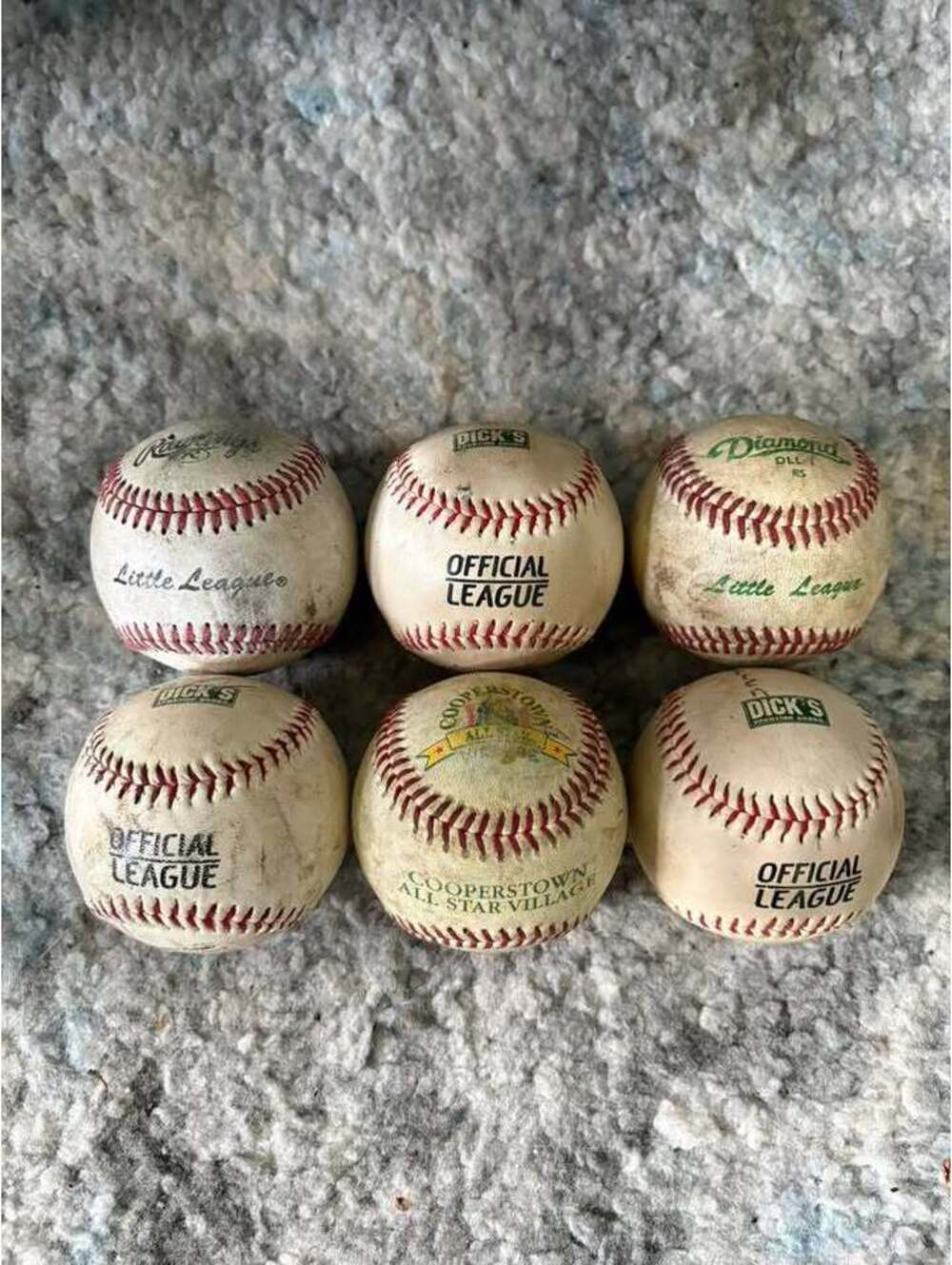 6 Used Baseballs